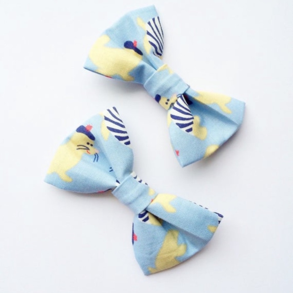 🏝 Nautical hair bow set of 2